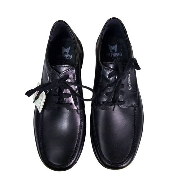Mephisto Agazio Oxford Shoes Mens 7 US Black Leather Lace Up Air Jet Comfort - Picture 5 of 11